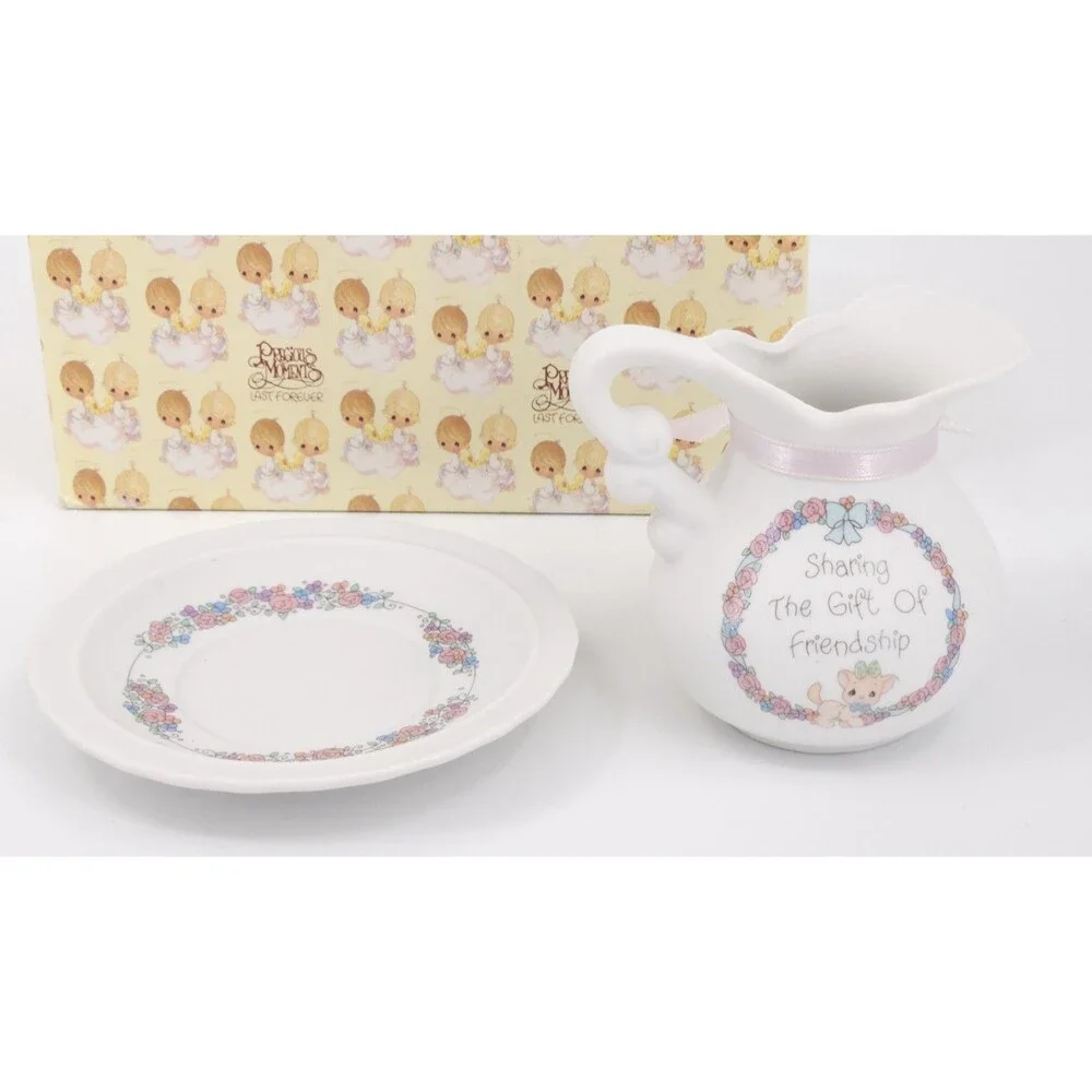 Vintage Precious Moments Sharing The Gift Of Friendship Mini Pitcher Plate Box